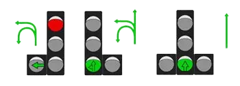 Сигналы светофора с дополнительной стрелкой Сигналы светофора с дополнительной стрелкой